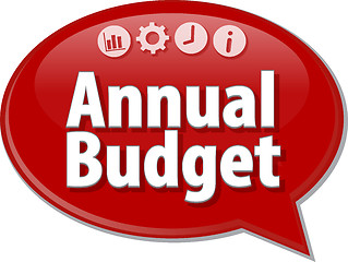 Image showing Annual budget Business term speech bubble illustration