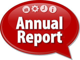 Image showing Annual Report Business term speech bubble illustration