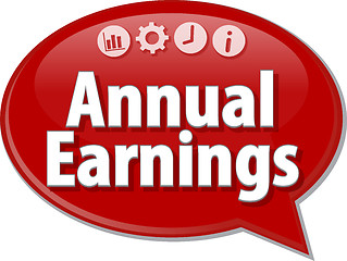 Image showing Annual earnings Business term speech bubble illustration