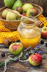 Image showing apple and honey