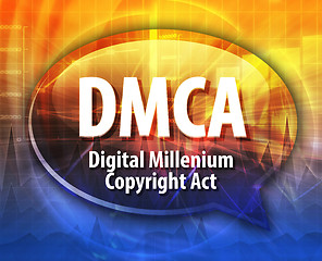 Image showing DMCA acronym definition speech bubble illustration