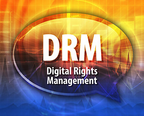Image showing DRM acronym definition speech bubble illustration