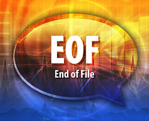 Image showing EOF acronym definition speech bubble illustration