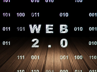 Image showing Web design concept: Web 2.0 in grunge dark room