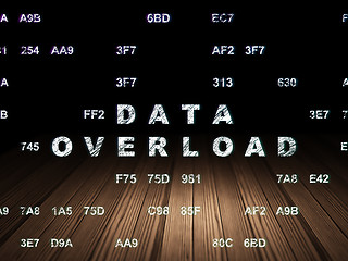 Image showing Information concept: Data Overload in grunge dark room