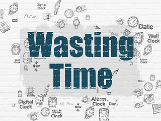 Image showing Time concept: Wasting Time on wall background