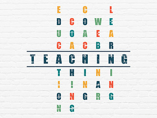 Image showing Education concept: word Teaching in solving Crossword Puzzle