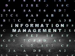 Image showing Information concept: Information Management in grunge dark room