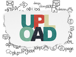 Image showing Web development concept: Upload on Torn Paper background