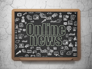 Image showing News concept: Online News on School Board background