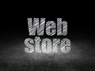 Image showing Web design concept: Web Store in grunge dark room