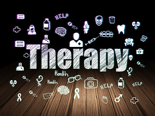 Image showing Medicine concept: Therapy in grunge dark room