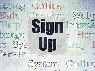 Image showing Web design concept: Sign Up on Digital Paper background