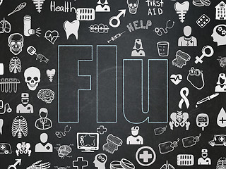 Image showing Health concept: Flu on School Board background