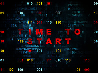 Image showing Time concept: Time to Start on Digital background