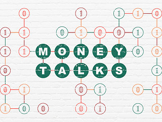 Image showing Finance concept: Money Talks on wall background