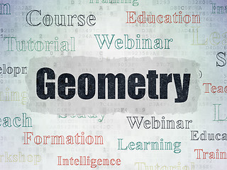 Image showing Learning concept: Geometry on Digital Paper background
