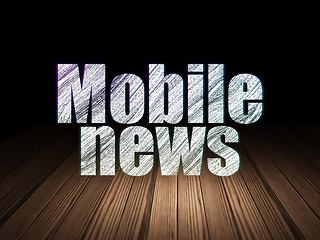 Image showing News concept: Mobile News in grunge dark room