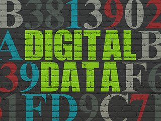 Image showing Data concept: Digital Data on wall background