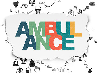 Image showing Health concept: Ambulance on Torn Paper background