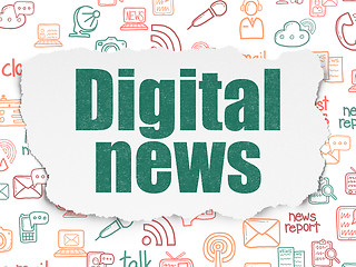 Image showing News concept: Digital News on Torn Paper background