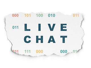 Image showing Web development concept: Live Chat on Torn Paper background