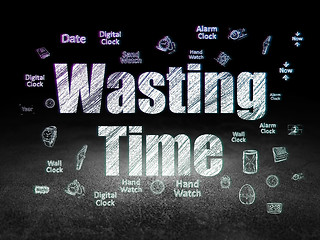 Image showing Time concept: Wasting Time in grunge dark room