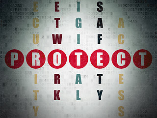 Image showing Security concept: word Protect in solving Crossword Puzzle