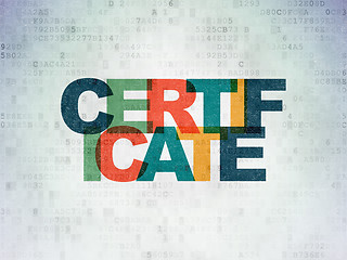 Image showing Law concept: Certificate on Digital Paper background