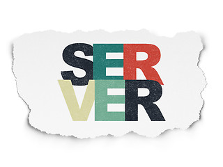 Image showing Web design concept: Server on Torn Paper background