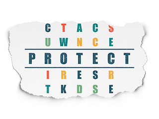 Image showing Security concept: word Protect in solving Crossword Puzzle