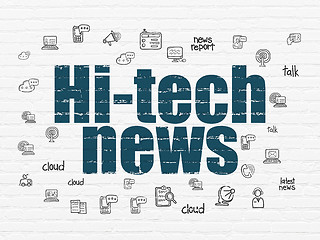 Image showing News concept: Hi-tech News on wall background