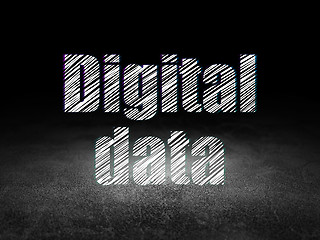 Image showing Information concept: Digital Data in grunge dark room