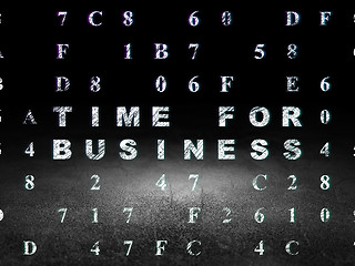 Image showing Timeline concept: Time for Business in grunge dark room