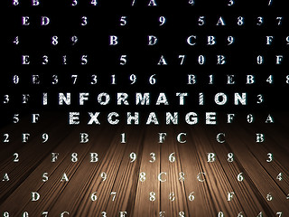 Image showing Data concept: Information Exchange in grunge dark room