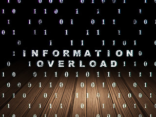 Image showing Information concept: Information Overload in grunge dark room