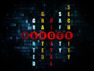 Image showing Security concept: word Danger in solving Crossword Puzzle