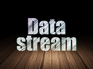 Image showing Data concept: Data Stream in grunge dark room