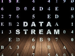 Image showing Data concept: Data Stream in grunge dark room