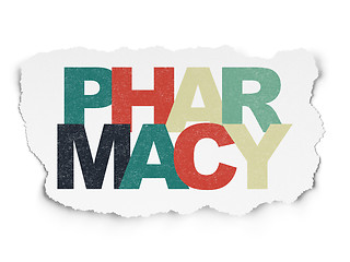 Image showing Health concept: Pharmacy on Torn Paper background