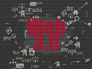 Image showing Web design concept: Web 3.0 on wall background