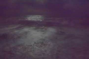 Image showing night and dark and a storm at sea