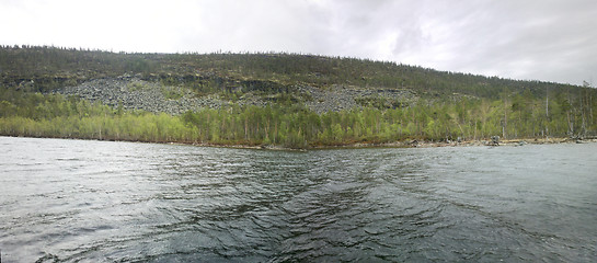 Image showing mountain lake in the polar circle