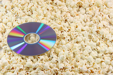 Image showing dvd disc on popcorn