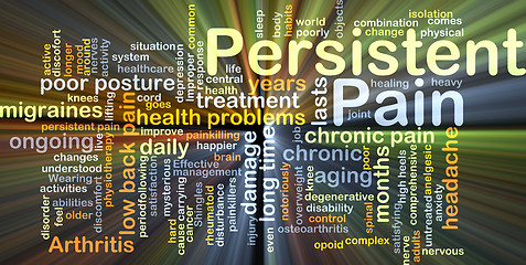 Image showing Persistent pain background concept glowing