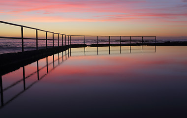 Image showing Sunrise at Wombarra Ocean Rock Pool