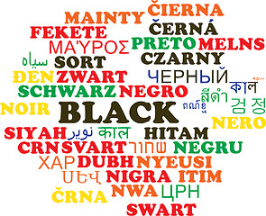 Image showing Black multilanguage wordcloud background concept