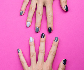 Image showing Delicate female hands with a stylish neutral manicure