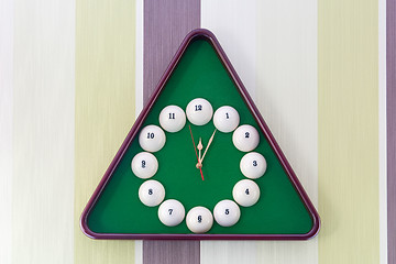 Image showing Wall clock in billiards style.