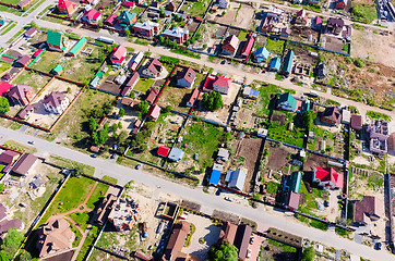 Image showing Beautiful small green village from above